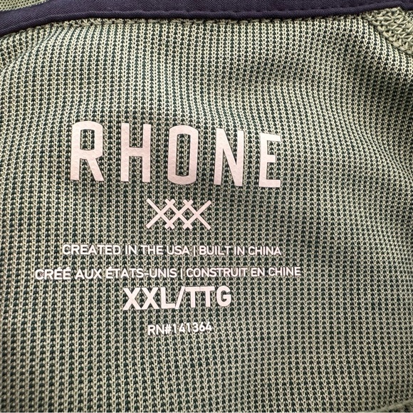 Rhone Mens Delta Pique Polo Shirt Size XXL Green Golf Performance - Picture 4 of 11